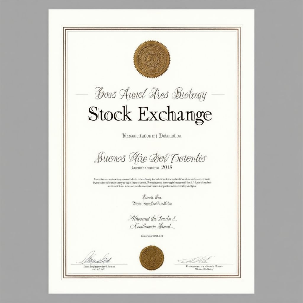 Reconocimiento de la Bolsa de Buenos Aires